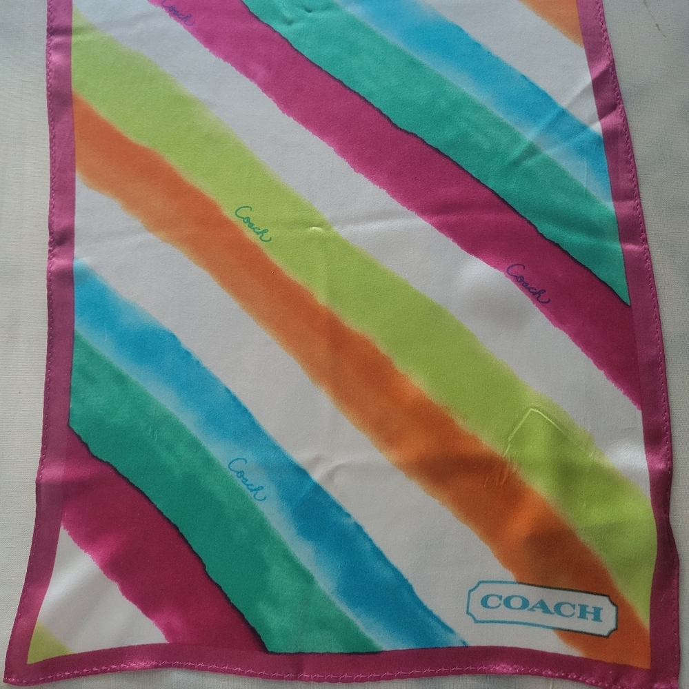 Coach Oblong 💯% Silk Scarf 10" x 60"